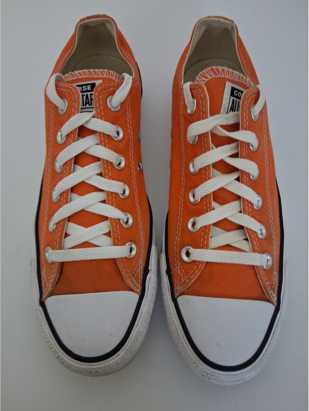 Converse All Star Chucks Womens 9.5 Mens 7.5 Orange Canvas Low Top Sneakers